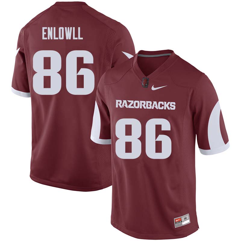 Men #86 Tobias Enlow Arkansas Razorback College Football Jerseys Sale-Cardinal